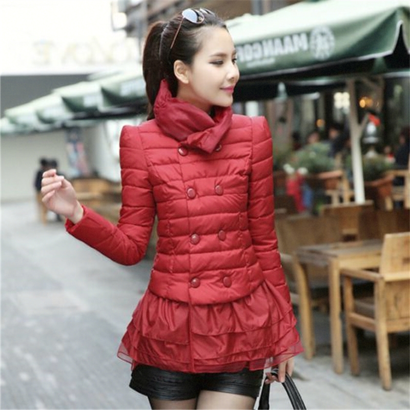 2025新款冬季棉袄双排扣加厚棉衣羽绒棉服中长款韩版修身翻领外套