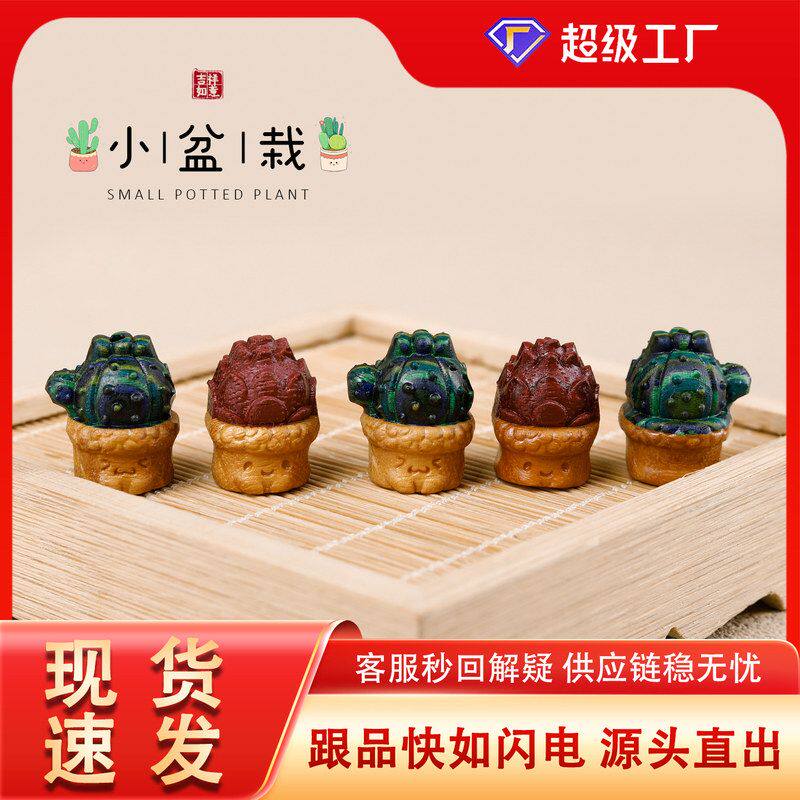 挂饰实木多肉挂件钥匙扣配件DIY盆栽盆栽吊坠雕刻仙人掌可爱随身