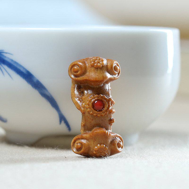 配饰手串檀木厂家古风如意吊坠隔珠手链diy 雕刻佛珠挂件佛手