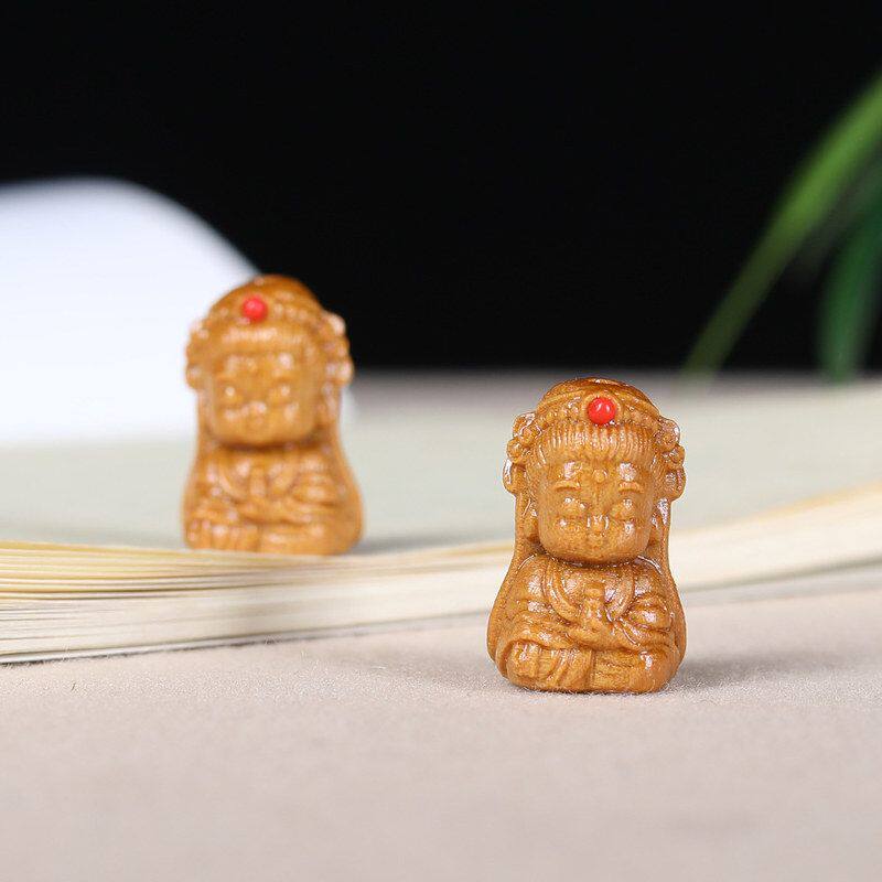 diy吊坠佛小雕刻手工文玩饰品宝宝串珠檀木散珠观音手链配件