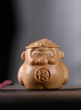 创意手把桌面木雕把玩崖柏卡通