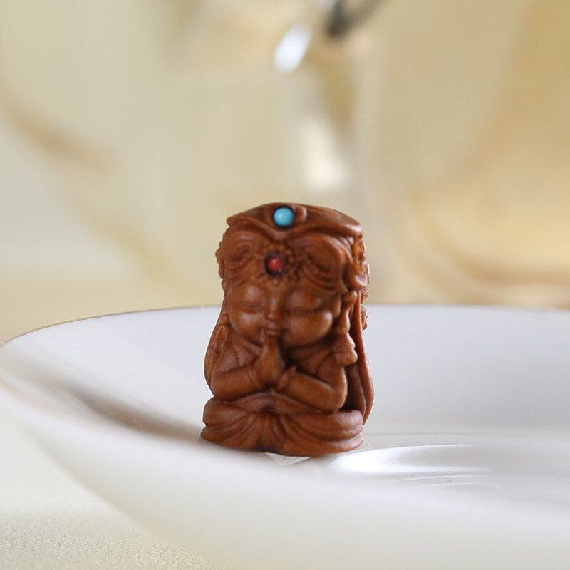 手串挂件雕刻文玩檀香木创意佛珠钥匙扣扎基diy配件拉姆手机老山