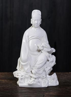 仿古瓷文书文昌帝君神像摆件