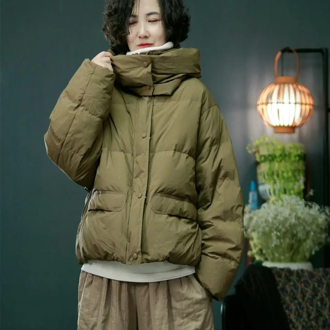 冬季连帽短款90白鸭绒羽绒服休闲时尚保暖冬季百搭洋气显瘦气质