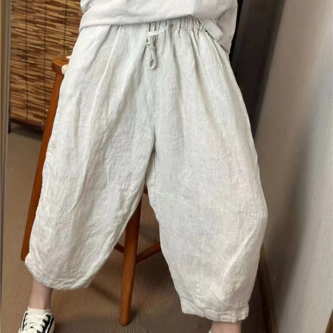 自然腰通勤九分裤裤子