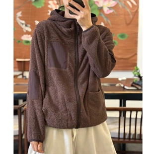 秋冬厚款 连帽拉链软糯内搭宽松保暖卫衣外套休闲百搭2025颗粒绒