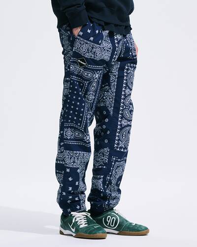 FCRB BANDANA NYLON EASY PANTS腰果花 男士户外运动休闲拉链长裤