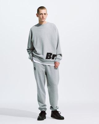 日单FCRB 秋冬新款 高克重刺绣字母加绒圆领卫衣