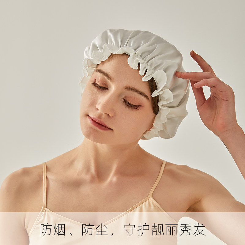 100% MULBERRY SILK COMFORTABLE NIGHTCAP SHOWER CAP SILK WATERPROOF AND DUSTPROOF HOME CASUAL LONG HAIR CARE HAIR COVER BANDANA