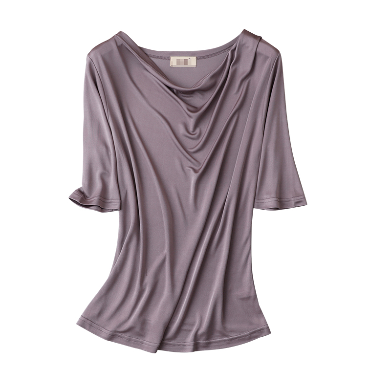 高档针织真丝百搭上衣