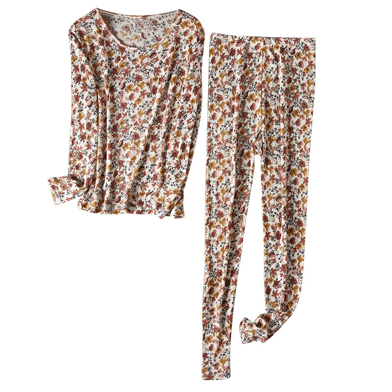 秋冬特价100%提花羊毛女士内衣套 保暖打底秋衣秋裤印花睡衣套装,女士内衣/男士内衣/家居服,保暖套装,淘宝优惠券,粉丝福利购,淘宝优惠卷