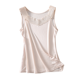 丝绸内搭打底衫 春夏桑蚕丝外穿蕾丝性感小背心 真丝吊带背心女