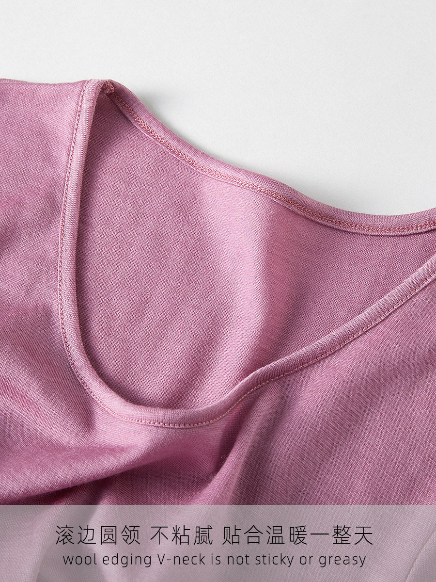 AUTUMN AND WINTER SPECIALS ULTRA-FINE PURE WOOL UNDERWEAR SET LADIES PRINTED WARM BOTTOMING AUTUMN CLOTHES LONG PANTS PAJAMAS SET