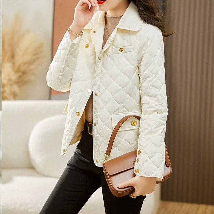 小香风羽绒服女款女短款冬季女外套鸭绒服平湖羽绒服高级感HD