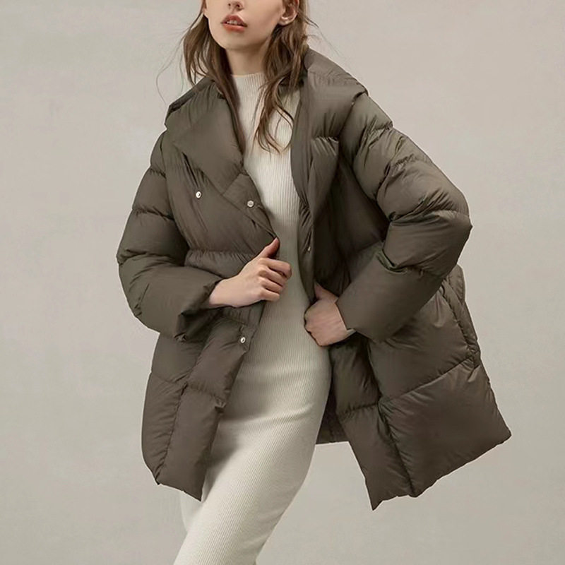 中长款羽绒服女高级感2025新款冬季新款保暖90鸭绒羽绒服平湖