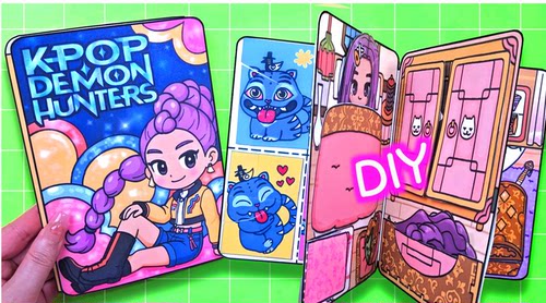 KPOP猎魔女团过家家安静书周边换装解压儿童手工创意diy益智玩具