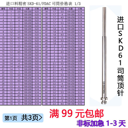进口skd61司筒fdac推管