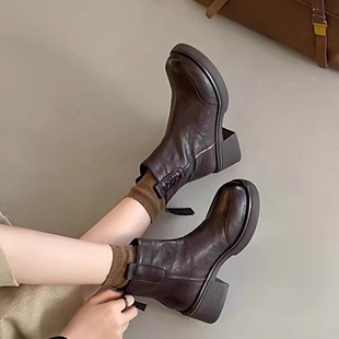 舒适百搭 轻便柔软防滑韩版 6122女士加绒短靴2025专柜冬季 新款