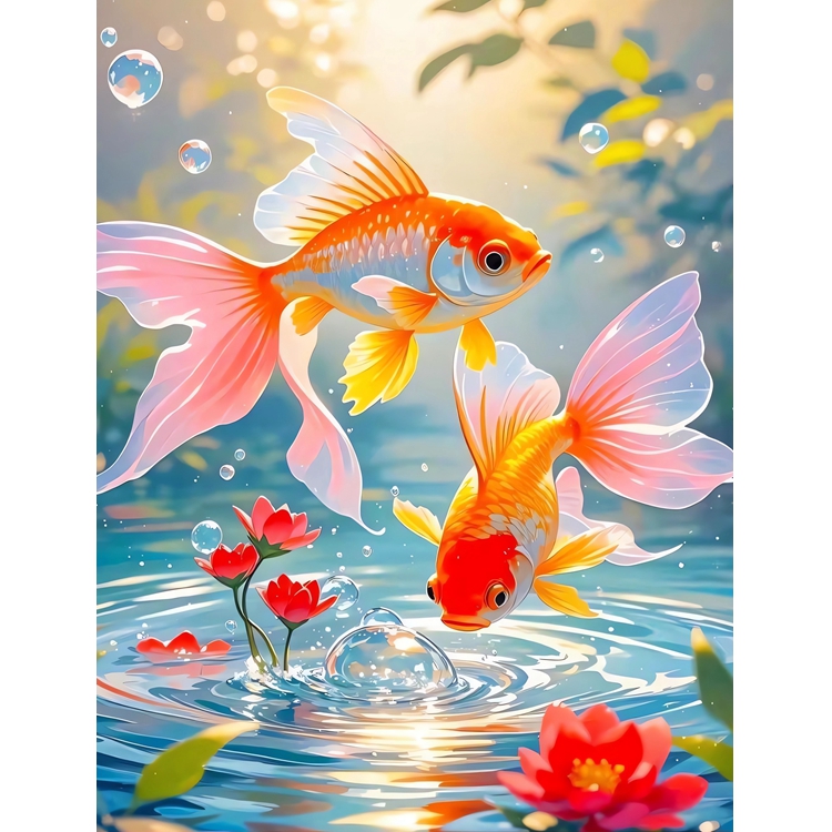 视觉年画墙贴纸好运莲莲如鱼得水招财玄关卧室出租屋墙上划痕贴画