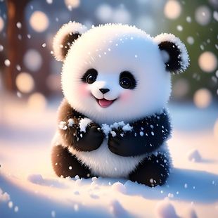 可爱熊猫大熊猫自愈系自粘贴画汽车贴纸海报装饰画墙面装饰柜子