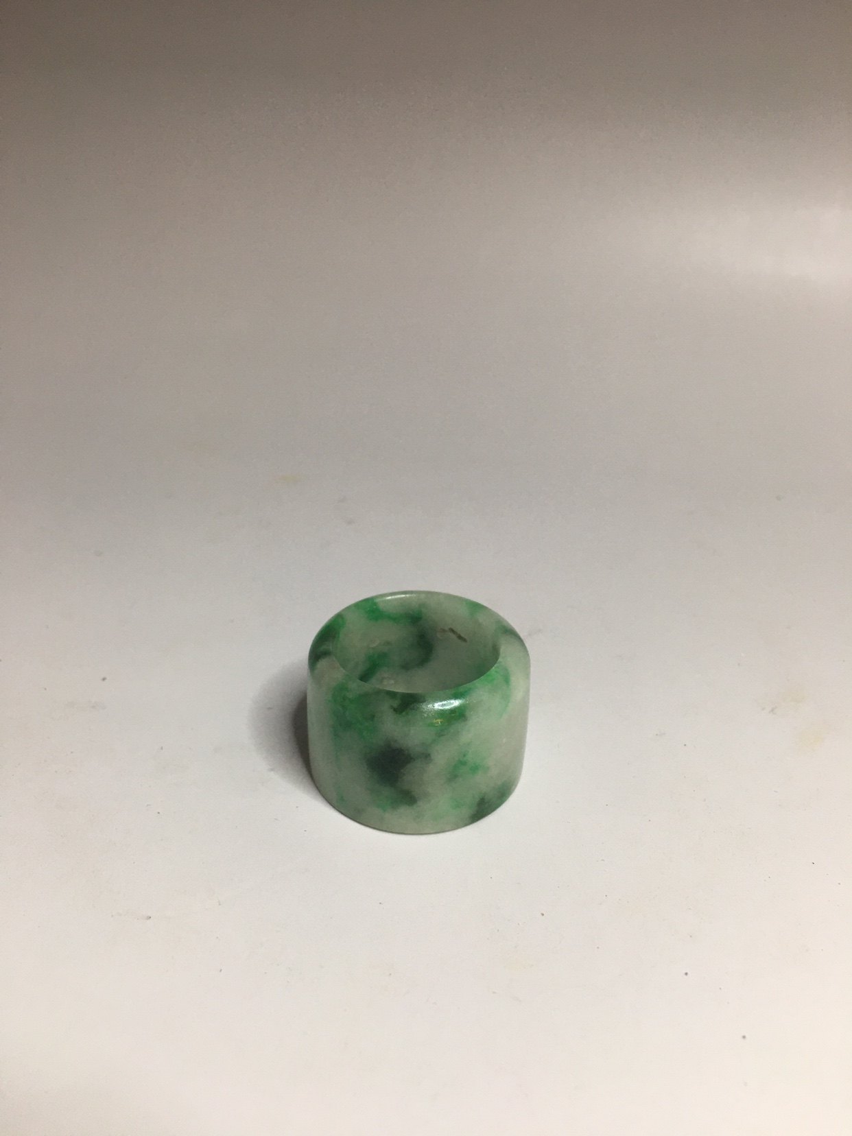 清代老翡翠扳指一只古玩古董老玉器收藏品