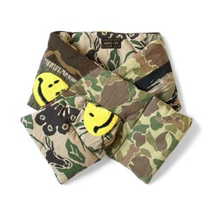 25AW KAPITAL 平田和宏 纯棉情侣保暖迷彩拼接笑脸刺绣围脖围巾