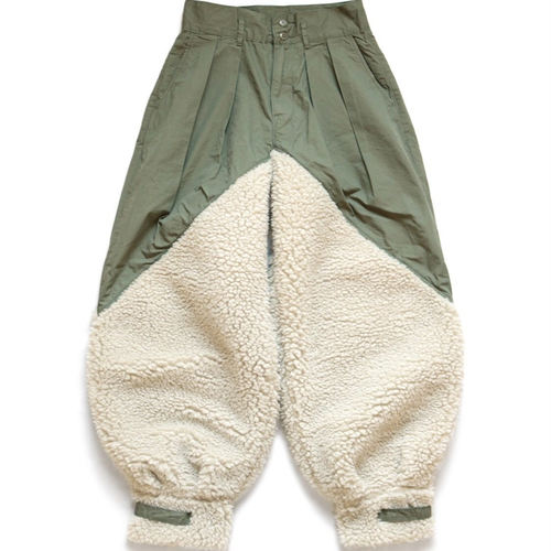 kapital羊羔绒军事风休闲长裤