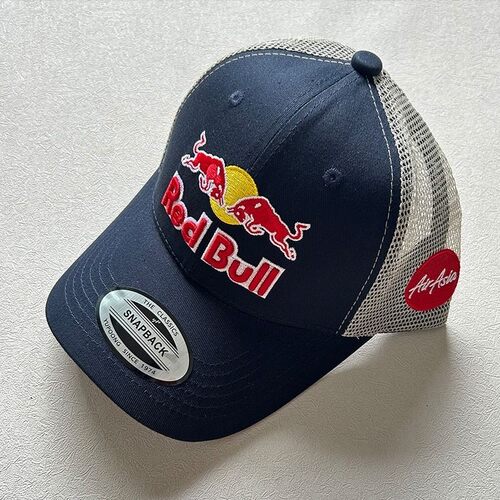 红牛赛车队棒球帽子redbull刺绣硬顶网眼透气防晒男女弯檐鸭舌帽