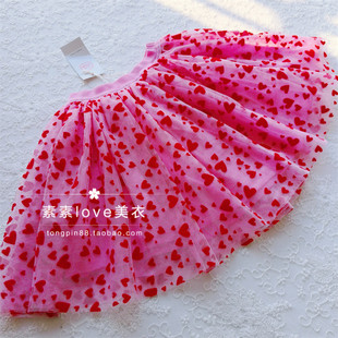 三件 128植绒爱心 包邮 女中小童92 半身裙 出口欧dan 美美哒