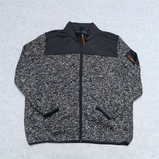 拼接立领外套运动服 加肥加大码 外贸欧码 秋冬针织加绒保暖卫衣开衫