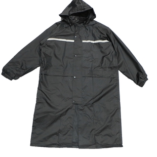 外贸欧美单连帽长款雨衣反光骑行外卖压胶雨衣防水防风大码外套