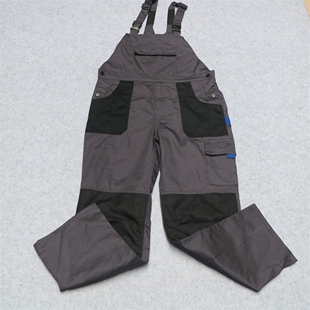 春秋多袋工装 宽松直筒休闲长裤 裤 连体裤 牛津护膝 背带裤 外贸男士