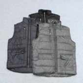 外贸春秋棉马甲外套男士 休闲运动滑面轻便保暖防风立领马夹外套兜