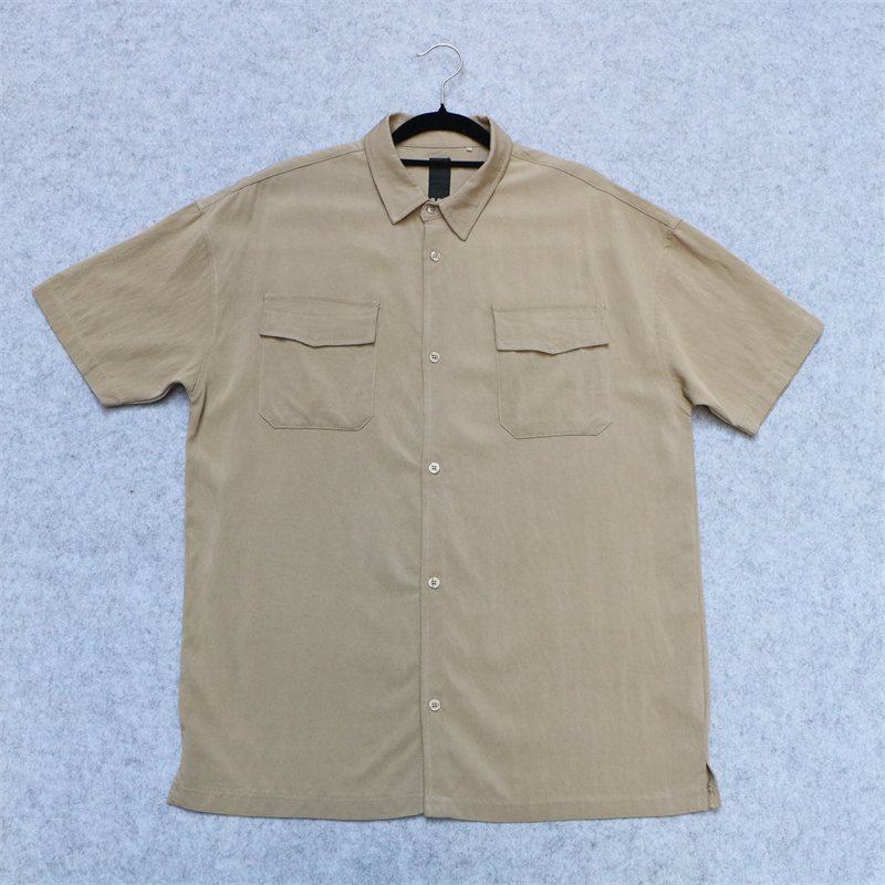 夏季男士薄款透气短袖翻领衬衣