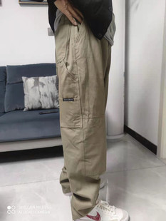 裤 美式 街头滑板直筒裤 外贸男士 长裤 纯棉斜纹多口袋工装 大码 春秋款