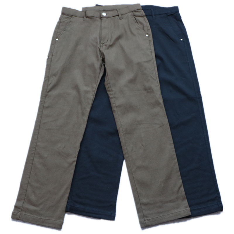 出口日单 男女秋冬款四面弹加绒保暖裤 一体绒休闲裤多兜工装棉裤