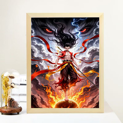 哪吒闹海拼图1000片带框敖丙拼图