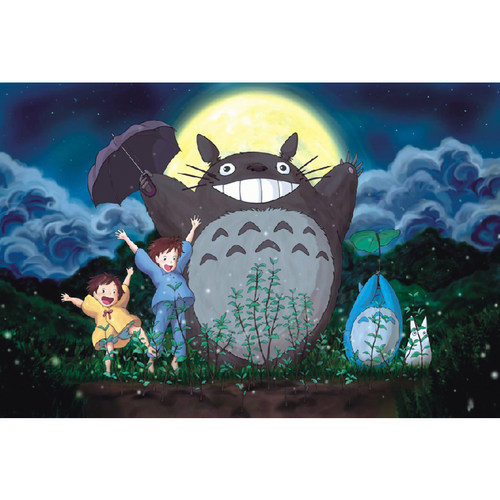 龙猫钓鱼拼图1000片木质减压玩具