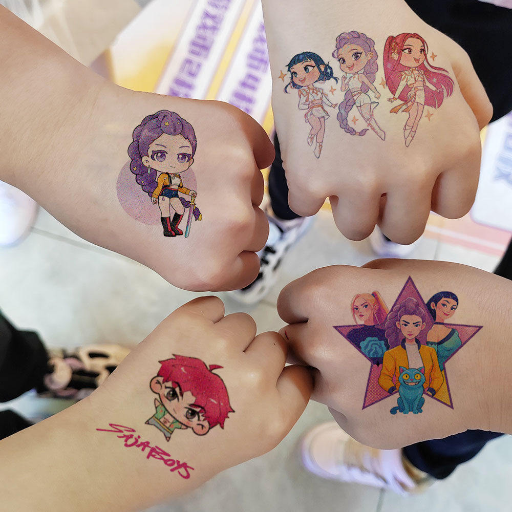 猎魔女团kpop闪粉纹身贴纸卡通Rumi老虎跨境儿童节日礼物脸贴装饰,家居饰品,其他贴饰,淘宝优惠券,粉丝福利购,淘宝优惠卷