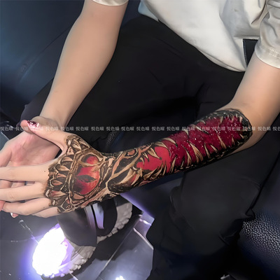 霸气sasioverlxrd阿克斯花臂 彩色纹身贴高级个性遮疤爆款ins贴纸