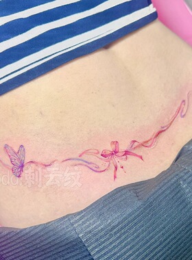 少女心结 肚子妊娠纹剖腹产疤痕遮盖新款纯欲防水持久辣妹纹身贴