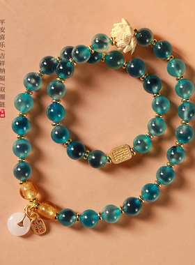 新中式糖心玛瑙手串双圈叠戴手链