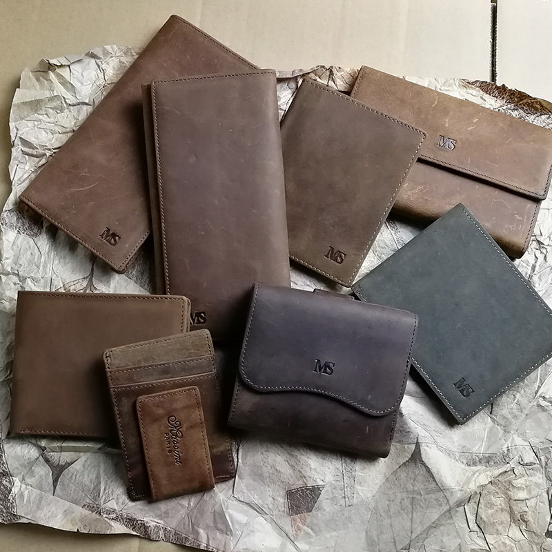 外贸原单复古疯马皮品牌真皮男士钱包尾货特价处理 头层牛皮皮夹
