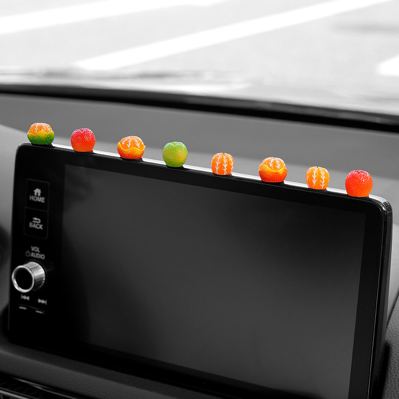 解压小摆件车载迷你橘子汽车内女士饰品中控台后视镜可爱装饰用品