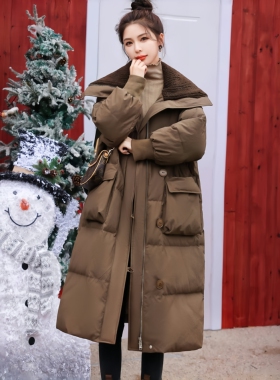 棉衣女冬中长款韩版宽松加厚羽绒棉服时尚设计感洋气潮流棉袄外套