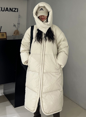 冬季泡芙柔软棉服女2025年新款中长款时尚过膝大被子宽松加厚外套