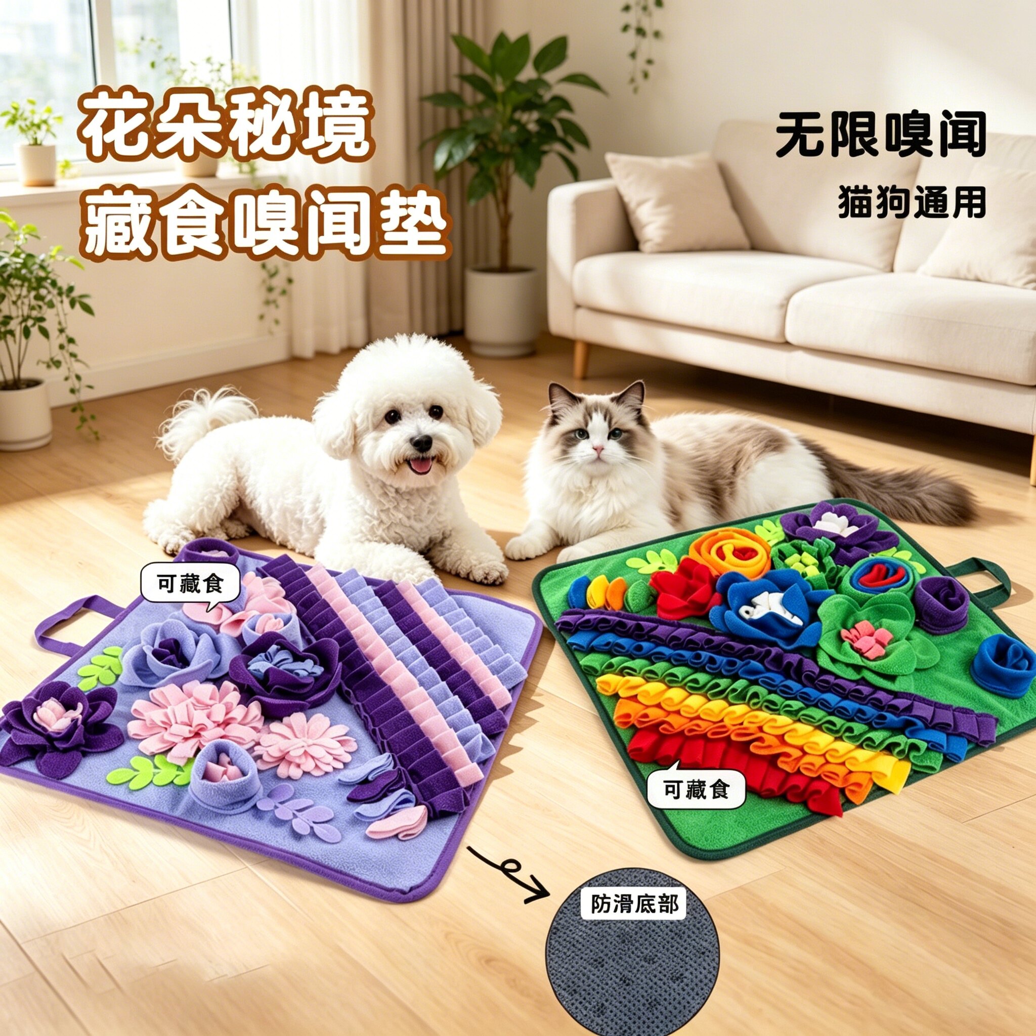 宠物嗅闻垫藏食慢食益智丰荣玩具