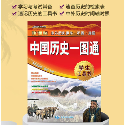 中国历史一图通 学生专用速查速记历史的工具书 历史地图指南 中外历史时间轴对照  中国地图出版社
