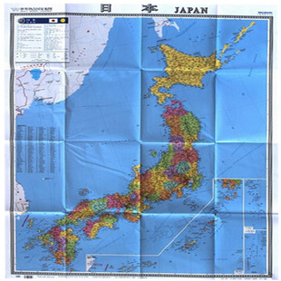 日本地图  1.17米x0.86米  世界热点国家地图日本 行政区划 交通信息 旅游景点 港口机场交通线旅游景点大学标注
