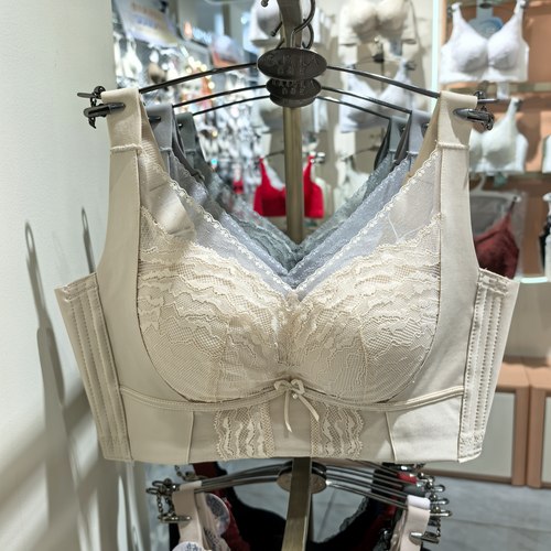 无钢圈无磁收副乳聚拢性感内衣女